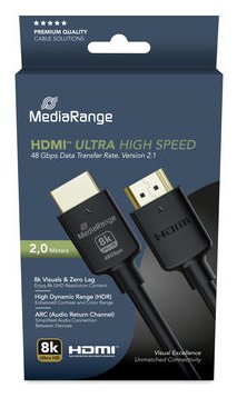 MEDIARANGE HDMI Ultra High Speed Ethernet Kabel 48Gibt/s - Kabel - Digital/Display/Video