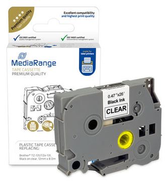 MEDIARANGE Laminiert - permanenter Klebstoff - schwarz auf durchsichtig - Rolle (1,2 cm x 8 m) von LumaTech