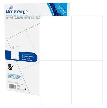 MEDIARANGE Matt - permanenter Klebstoff - Mattes Weiß - A6 (105 x 148 mm) von LumaTech