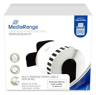 MEDIARANGE MRBDK22205 - Weiß - Nicht klebendes Druckeretikett - Etikettenrolle - Papier - Universal - Rechteck