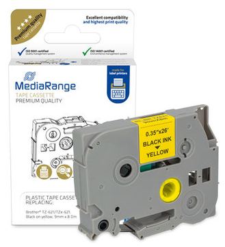 MEDIARANGE MRBTZ621 - Schwarz auf gelb - TZ/TZe - Brother - P-Touch von LumaTech