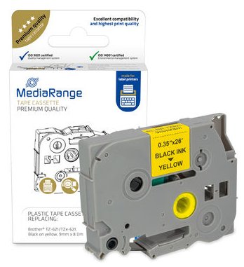 MEDIARANGE MRBTZ621 - Schwarz auf gelb - TZ/TZe - Brother - P-Touch
