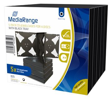 MEDIARANGE Retail pack 4er CD-Jewelcase - Behälter CD-Aufbewahrung - Kapazität: 4 CD/DVD (Packung mit 10) von LumaTech