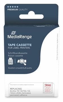 MEDIARANGE Schriftbandka. Brother TZ-132/TZe-132 12mm 8m rot von LumaTech