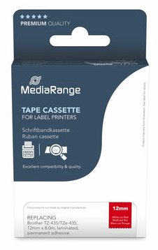 MEDIARANGE Schriftbandka. Brother TZ-435/TZe-435 12mm 8m ws