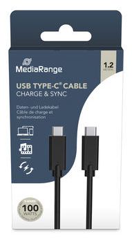MEDIARANGE USB-C Lade-/Datenkabel USB 3.1 10Gbit/s sw - Kabel - Digital/Daten von LumaTech