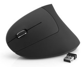 MEDIARANGE Vertikale Maus - ergonomisch - Für Linkshänder - optisch - 6 Tasten - kabellos - 2.4 GHz