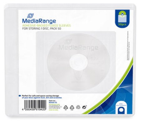 MEDIARANGE Vliestaschen m. kleb. Rücks. transp. 50er-Pack