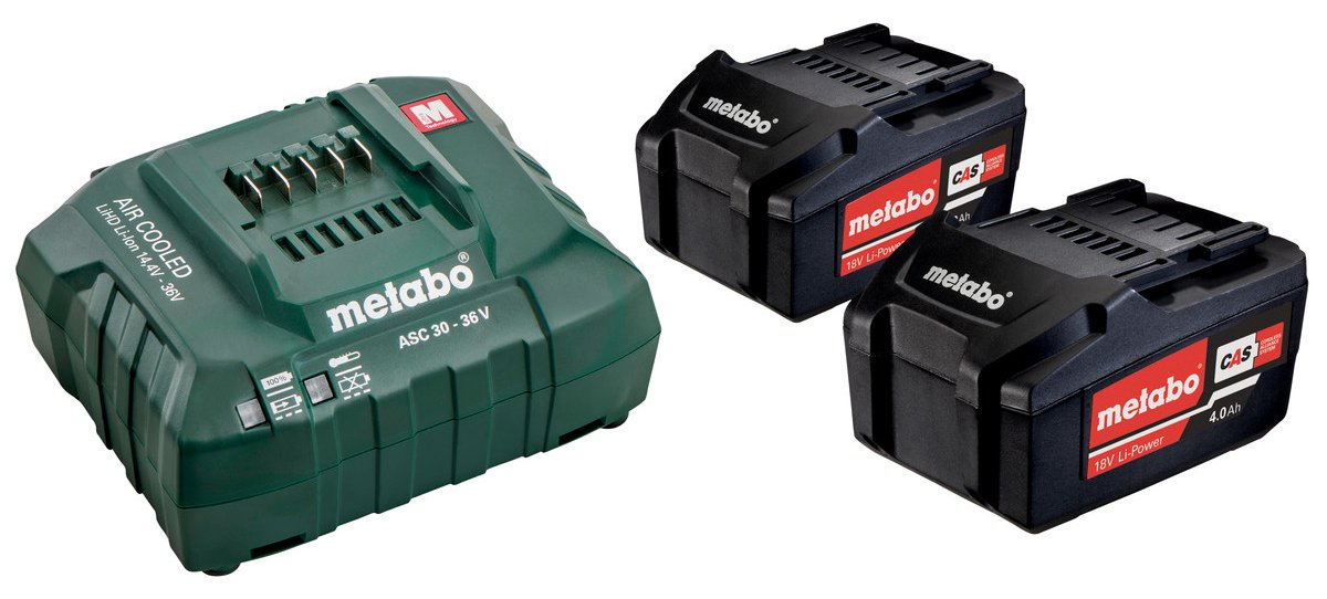 Metabo Starterset 18V, 4.0Ah, Li-Ionen, 2 Akkus [8.0Ah] [144Wh]