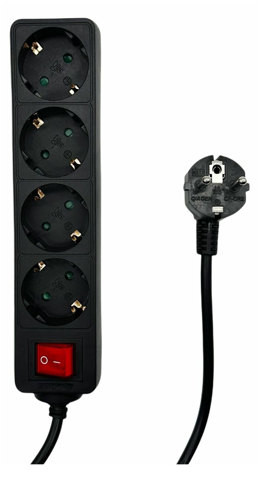 MicroConnect 4-way Schuko Socket on/off switch Black - Steckdosenleiste