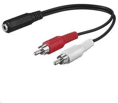 MicroConnect Audio-Adapter - RCA x 2 männlich zu mini-phone stereo 3.5 mm weiblich