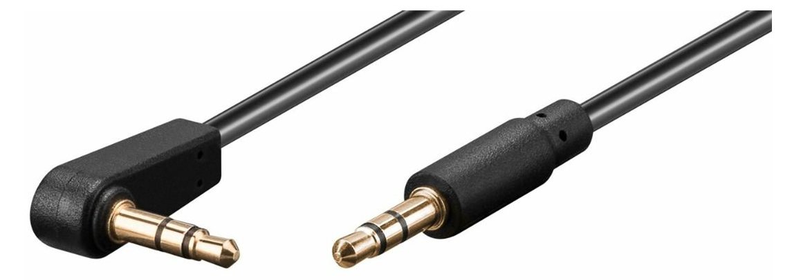 MicroConnect Audiokabel - mini-phone stereo 3.5 mm männlich gewinkelt zu mini-phone stereo 3.5 mm männlich gerade von LumaTech