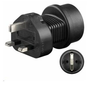 MicroConnect Universal adapter UK/Schuko - Adapter für Power Connector - power CEE 7/7 (W)