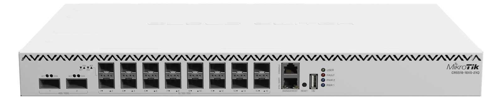 MikroTik CRS518-16XS-2XQ-RM - Switch - L3 - 16 x 25 Gigabit SFP28 + 2 x 100 Gigabit QSFP28