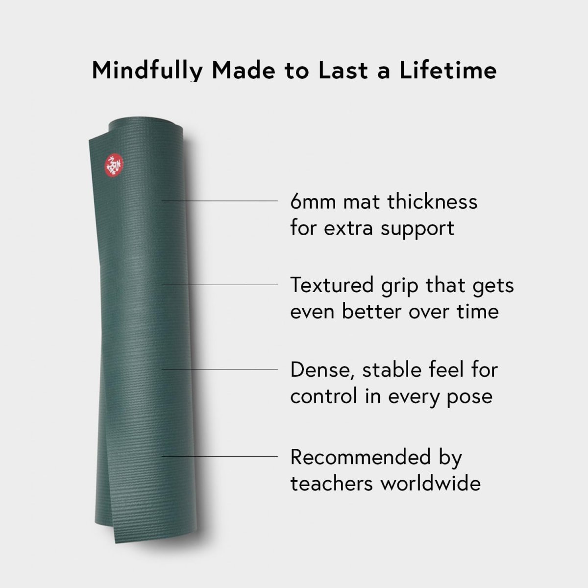 Manduka PRO Yoga Mat – Premium 6mm Thick Mat, High Performance Grip, Ultra Dense Cushioning for Support and Stability in Yoga, Pilates, Gym and Any General Fitness — Bild 2