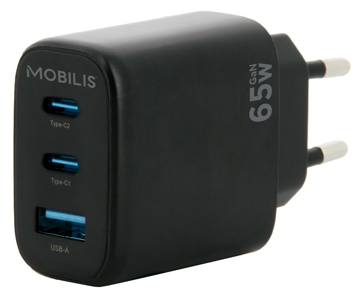 Mobilis Wall Charger 65W 2 USB C+1 USB A GaN