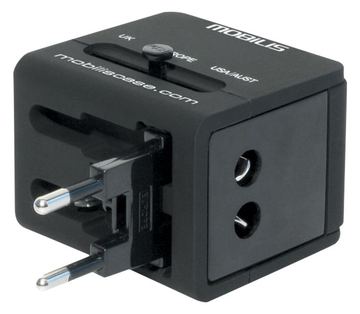 Mobilis Worldwide Travel Adapter - Netzteil - 500 mA - 2 Ausgabeanschlussstellen (USB) von LumaTech