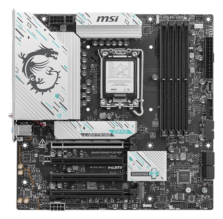 MSI B860M GAMING PLUS WIFI - Motherboard - micro ATX - LGA1851-Sockel - B860 Chipsatz - 5 Gigabit Ethernet, Wi-Fi 7