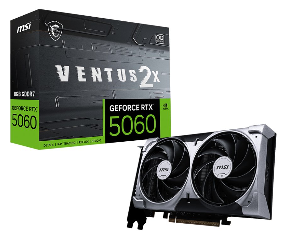 MSI GeForce RTX 5060 8G VENTUS 2X OC - Grafikkarten - silber