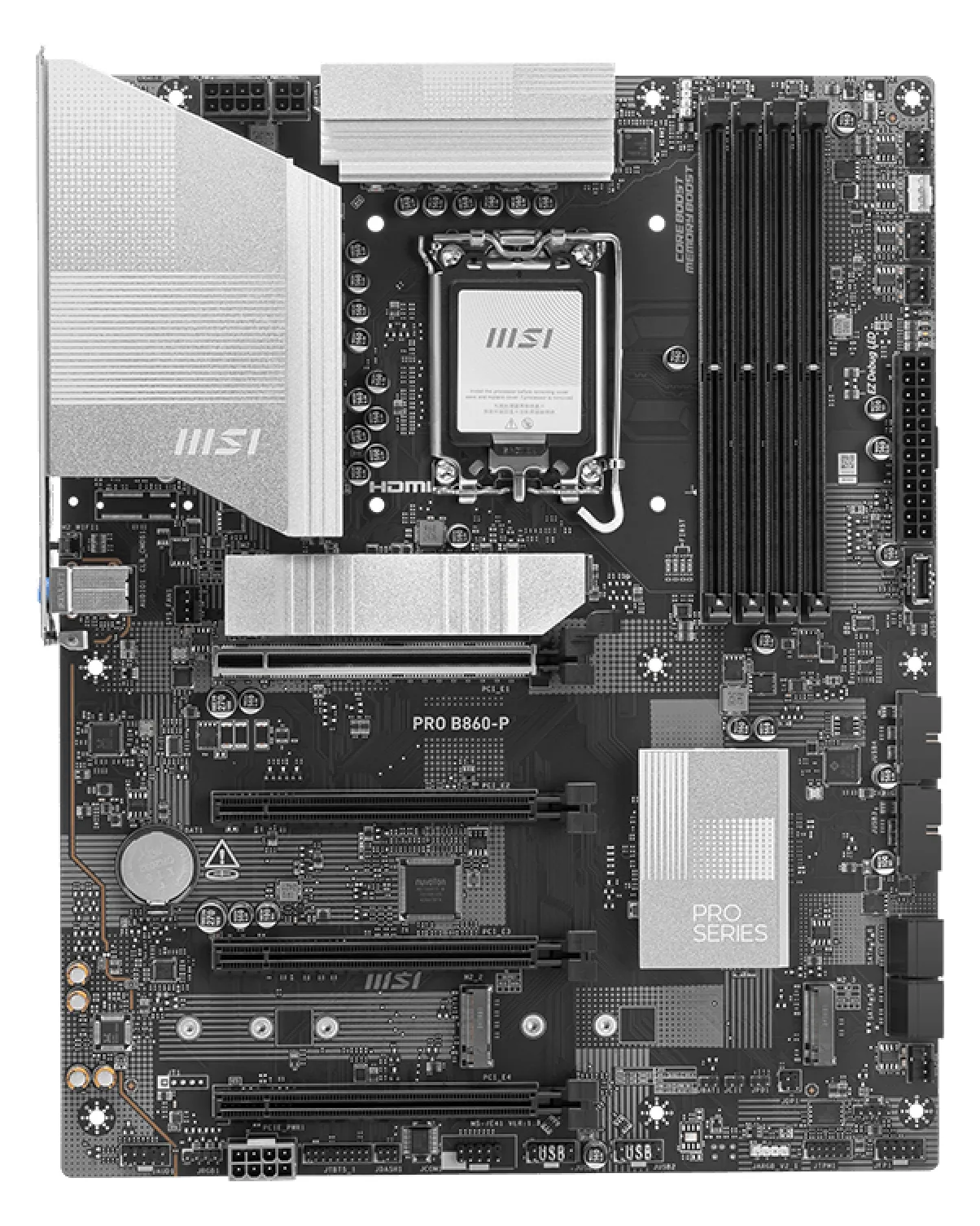MSI PRO B860-P - Mainboard - ATX - LGA1851-Sockel - B860 Chipsatz - 5 Gigabit Ethernet, Ansicht 3