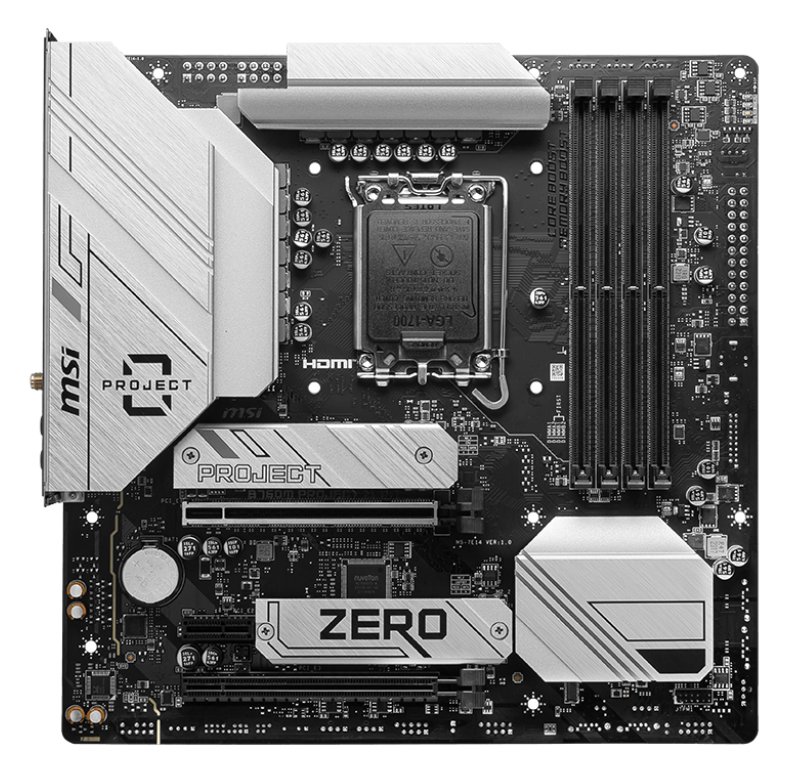 MSI B760M PROJECT ZERO - Motherboard - micro ATX - LGA1700-Sockel - B760 Chipsatz