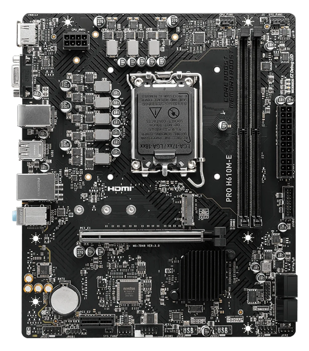 MSI PRO H610M-E - Motherboard - micro ATX - LGA1700-Sockel - H610 Chipsatz, Ansicht 3