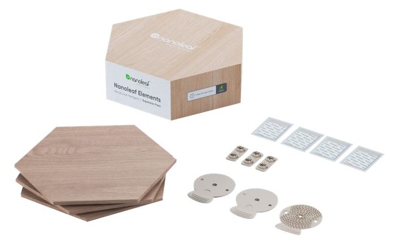 Nanoleaf Elements Wood Look Hex Exp Pk 3 - Holz - AC