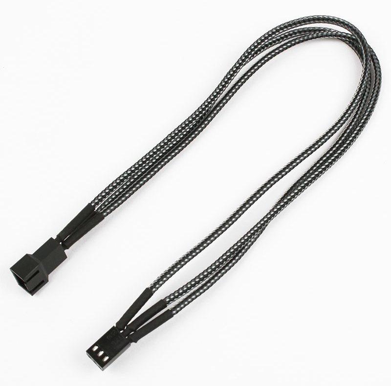 Nanoxia Verlängerungskabel für Lüfterspannungsversorgung - 3 PIN Internal Power (M) - Schwarz