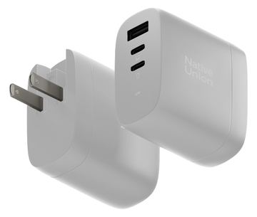 Native Union 67W USB-C PD 3-Port Fast GaN Wall Charger White von LumaTech