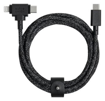 Native Union Belt Cable Duo - 1,5 m - USB C - USB C/Lightning - Schwarz von LumaTech