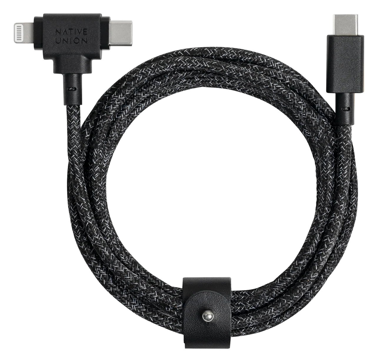 Native Union Belt Cable Duo - 1,5 m - USB C - USB C/Lightning - Schwarz von LumaTech