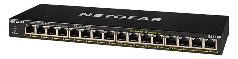 Netgear GS316P - Switch - unmanaged - 16 x 10/100/1000 (PoE+)