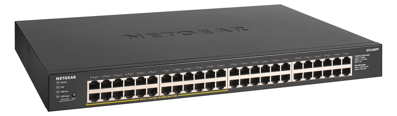 Netgear GS348PP - Switch - unmanaged - 48 x 10/100/1000 (24 PoE+)