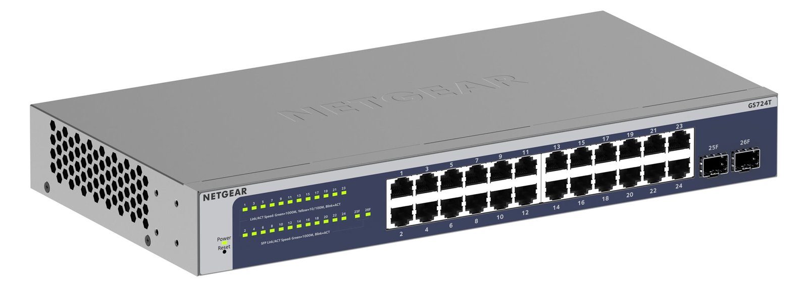 Netgear GS724T 24 Port Gigabit Smart Switch 2x combo copper/SFP Ports Insight - Switch - Kupferdraht