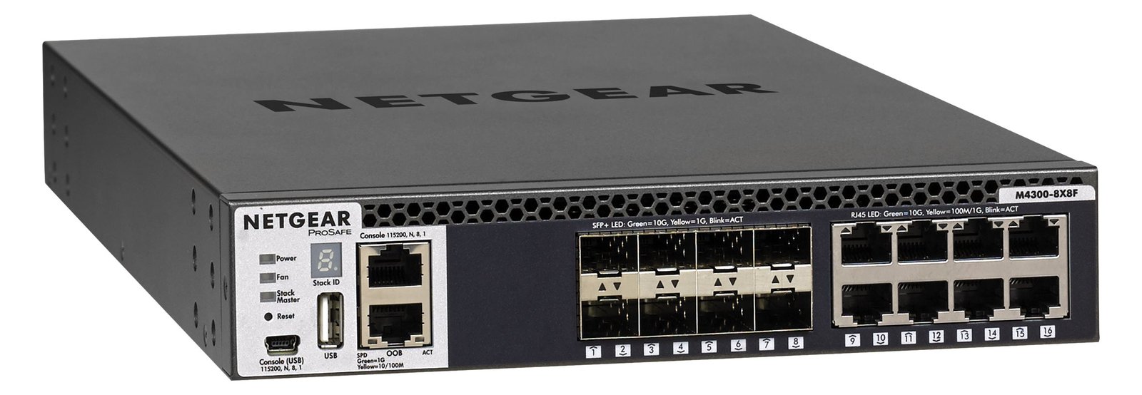 Netgear M4300-8X8F - Switch - L3 - managed - 8 x 10/100/1000/10000 + 8 x 10 Gigabit SFP+
