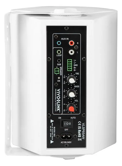 VivoLink VLSP65AW - 2-Wege - 2.0 Kanäle - Kabelgebunden - 60 W - 45 - 20000 Hz - Weiß, Ansicht 2