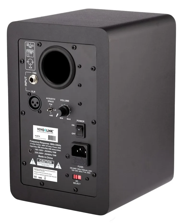VivoLink VLSP70 - 2-Wege - 1.0 Kanäle - Kabelgebunden - 50 W - 55 - 20000 Hz - Schwarz, Ansicht 4
