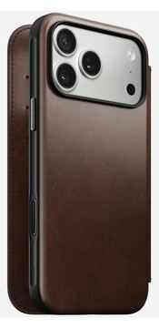 Nomad Modern Leather Folio iPhone 17 Pro Max Rustic Brown H von LumaTech