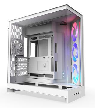 NZXT H9 Flow Rgb 2025 All White Midi Tower ATX Gaming Gehäuse weiß mit - Midi/Minitower - Midi/Minitower - ATX von LumaTech