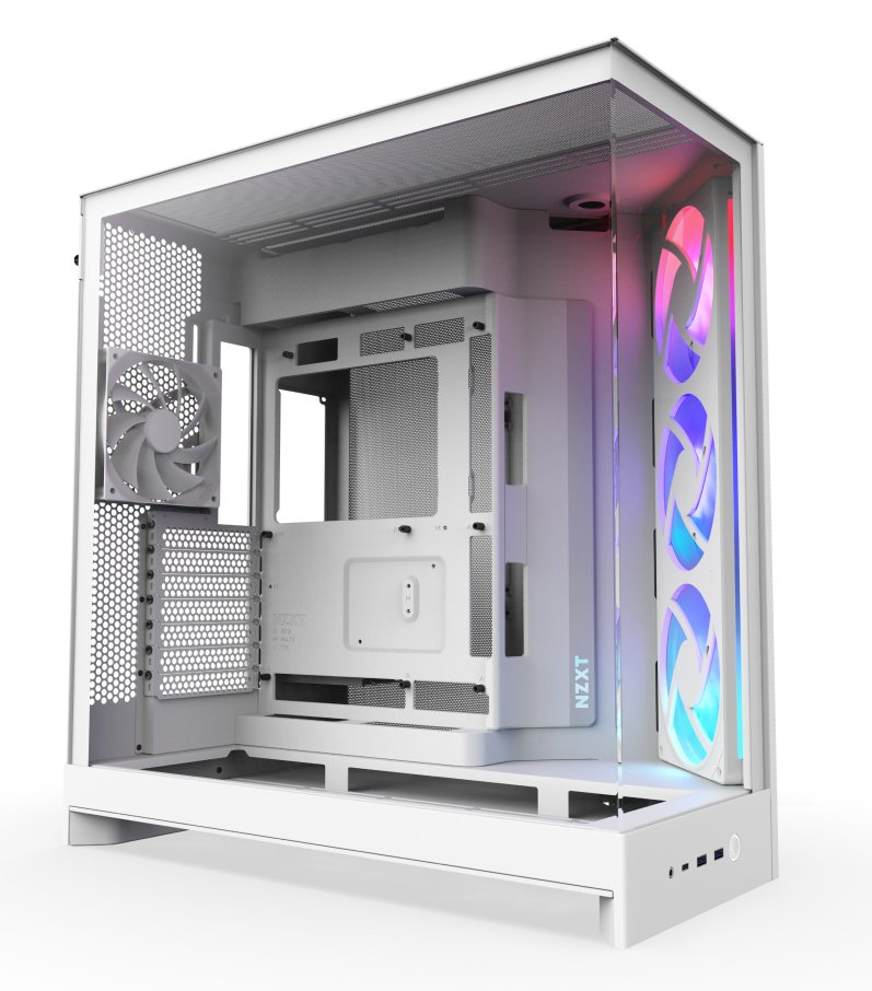 NZXT H9 Flow Rgb 2025 All White Midi Tower ATX Gaming Gehäuse weiß mit - Midi/Minitower - Midi/Minitower - ATX