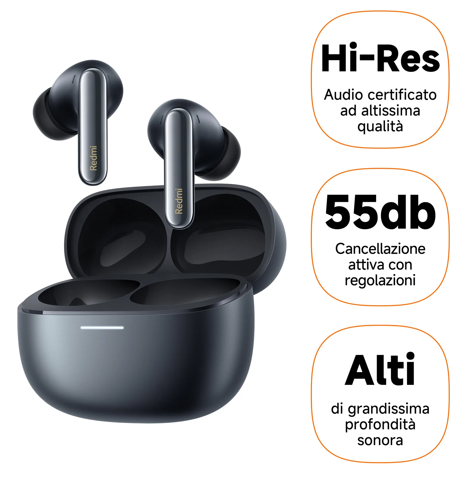 Xiaomi Redmi Buds 6 Pro - True Wireless-Kopfhörer mit Mikrofon - schwarz, Ansicht 2