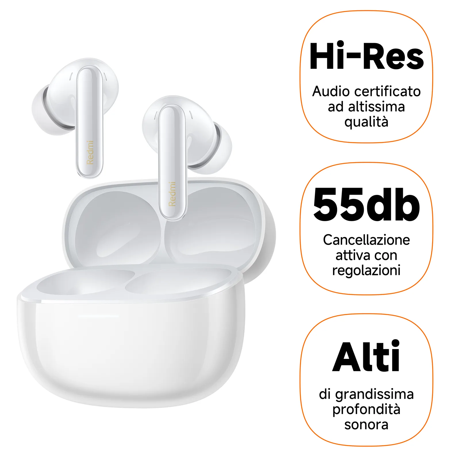 Xiaomi Redmi Buds 6 Pro - True Wireless-Kopfhörer mit Mikrofon - weiß, Ansicht 3