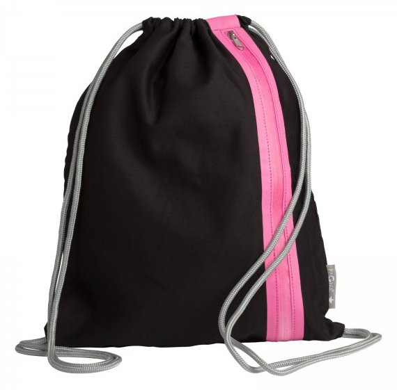 Pagna Turnbeutel GO! - Schwarz - Pink - Baumwolle - Polyester - Monochromatisch - 6 l - 450 mm - 10 mm