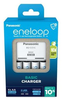 Panasonic eneloop Basic Charger BQ CC51 (EU) + 4x eneloop AA 2000mAh