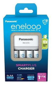 Panasonic eneloop Smartplus Charger BQ CC55 + 4x eneloop AA 2000mAh