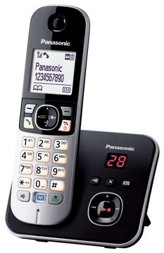 Panasonic KX-TG6821 - Schnurlostelefon - Anrufbeantworter mit Rufnummernanzeige - schwarz von LumaTech