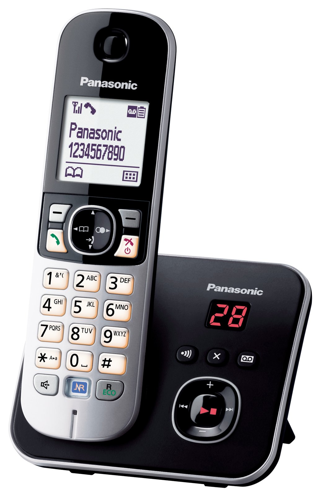 Panasonic KX-TG6821 - Schnurlostelefon - Anrufbeantworter mit Rufnummernanzeige - schwarz