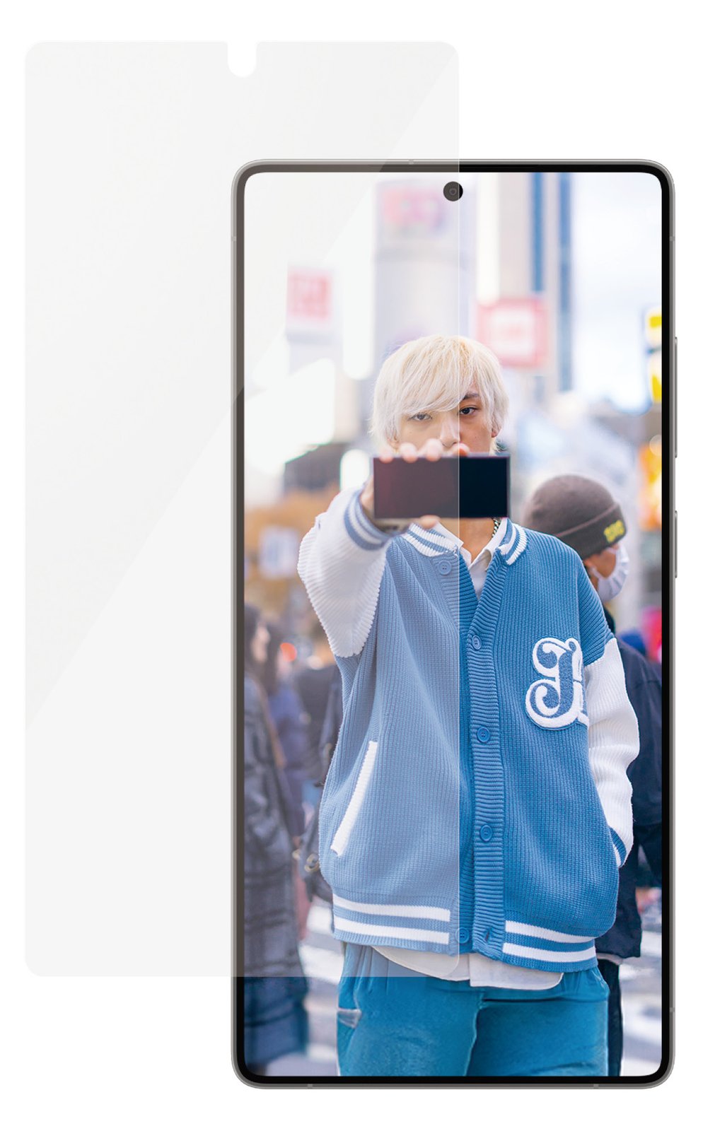 PanzerGlass Bildschirmschutz für Handy - ultrabreite Passform - Rahmenfarbe schwarz