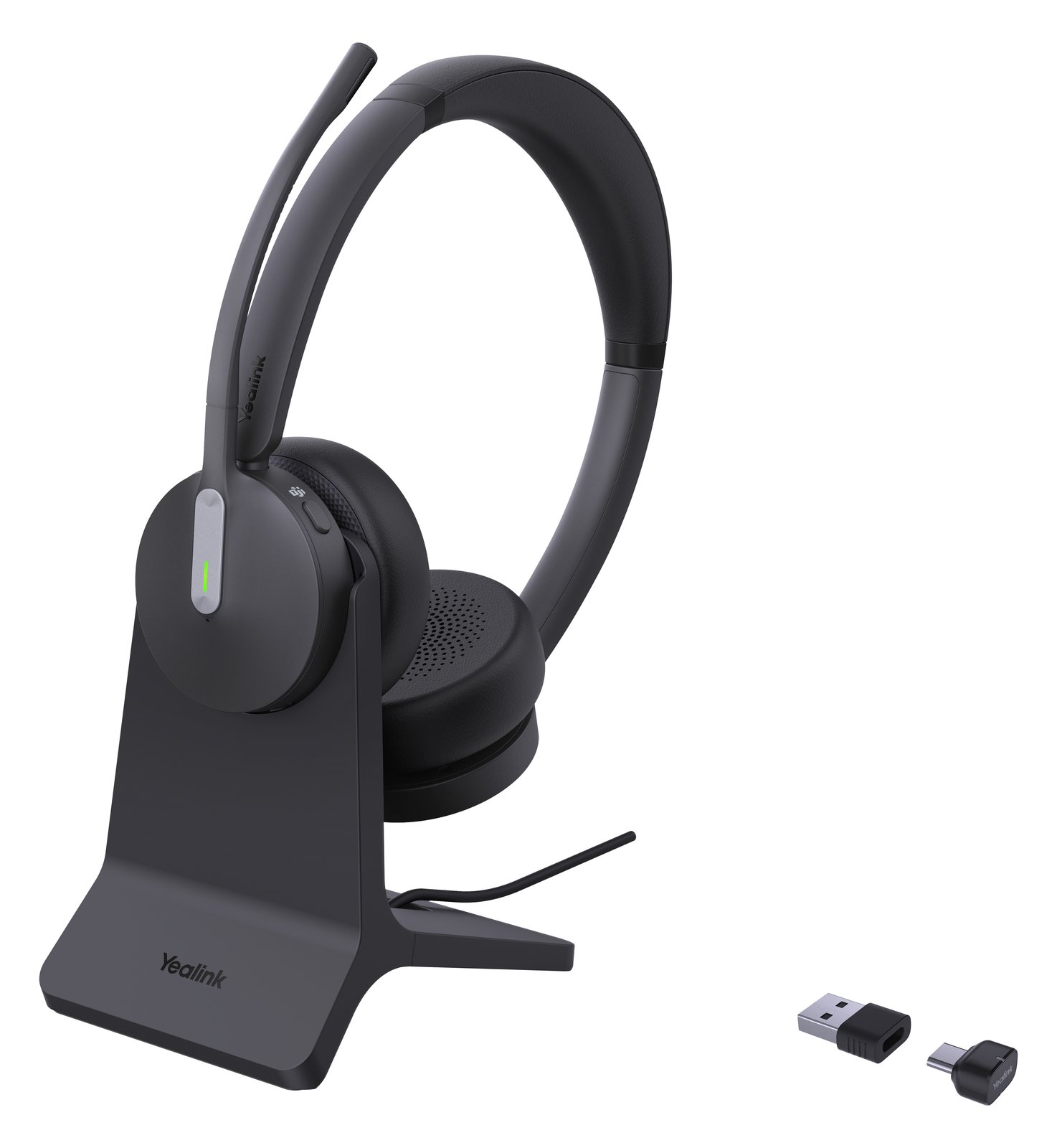 Yealink BH70 Dual - Headset - On-Ear - Bluetooth - Ladestation - USB-A and USB-C via Bluetooth - Schwarz-Microsoft Teams