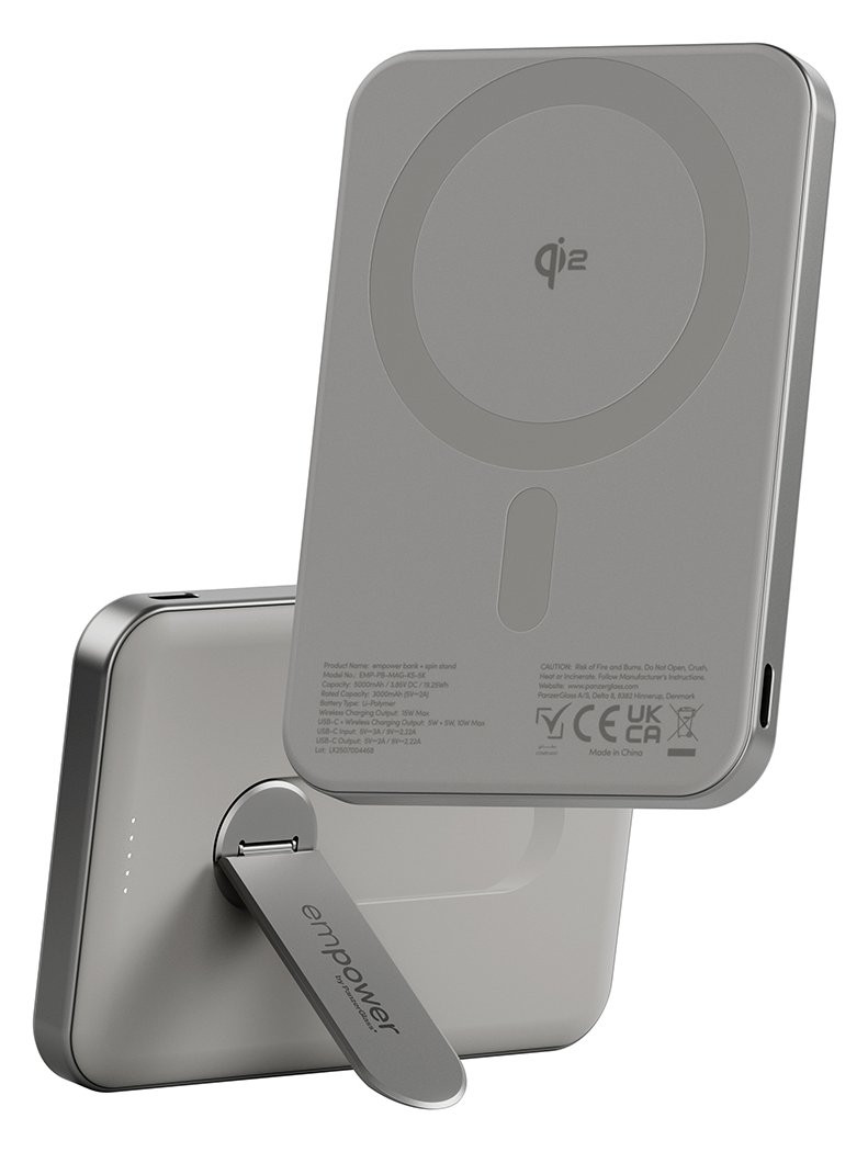 PanzerGlass Empower Bank mit Standfuß 5000mAh titanium